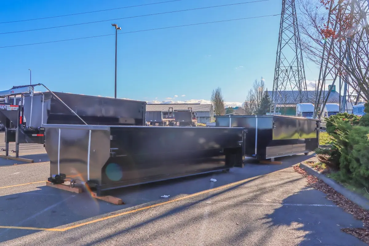 Roll-off dumpster ready for waste disposal at job site for Construction Dumpster Rental in Quantico Base
